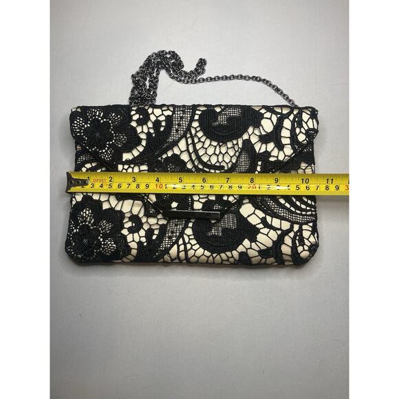 Inc International Concepts Women's Lily Lace Clutch Black Lace Over Cream Body - Picture 7 of 7